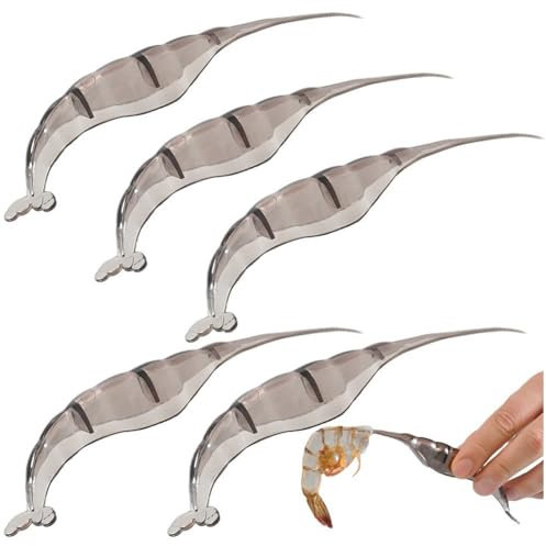 Dianzan 5 Pcs Shrimp Deveiner Tool and Peeler, Multifunctional Shrimp Peeler, Stainless Steel Shrimp Deveiner Shrimp Peeler Kitchen Tool