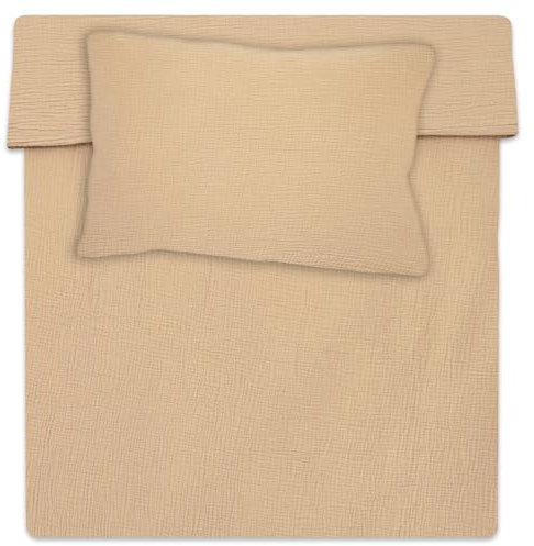 Musselin Bettwäsche Kinderbettwäsche 100x135cm - Baby Musselin-Bettwäsche Set aus Kinder Kissenbezug 40x60 cm und Kinderbettdecke Bezug 100 x 135 cm Baumwolle Babybettwäsche Oeko-Tex-Zertifikat