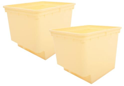 BCOATH Ensemble De Seaux Hydroponiques 2 Pièces Fournitures De De Plantation Jaunes Système De Croissance des Plantes pour Balcon Magasin À Domicile