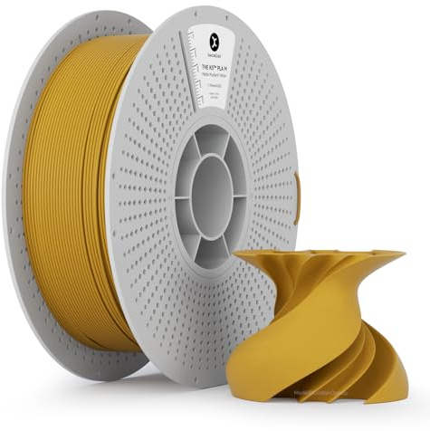 kexcelled PLA Matte Filament Senfgelb 1,75mm, 1kg Rolle Spule | Matt Textur Finish Farbe, 3D Druck Ästhetische Materialien, Maßgenauigkeit +/- 0,03mm, für FDM 3D Drucker, AMS Kompatibilität