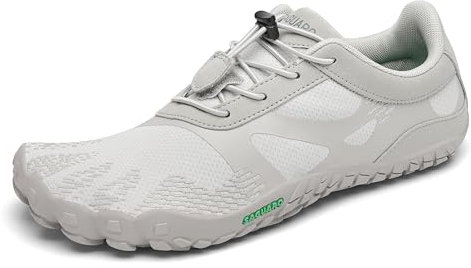 SAGUARO Barfußschuhe Herren Damen Barfuss Schuhe Outdoor Barfussschuhe Leichte rutschfeste Zehenschuhe Barfuß Fitnessschuhe Traillaufschuhe Aschgrau,Gr.39