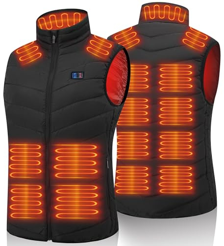 vapesoon Heated Vest for Women and Men Heated Gilet with 15 Heating Pads, Heated Body Warmer for Motorcycle Fishing Walking and Outdoor Work for Christmas and Thanksgiving (Battery not included)
