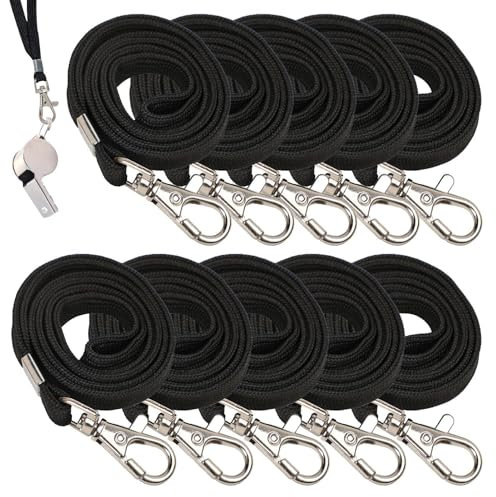 Nybhyjka Lot de 10 cordons tour de cou pour arbitre de basket-ball, camping, survie, sifflet pour officiels, 10 pièces, Refer to description
