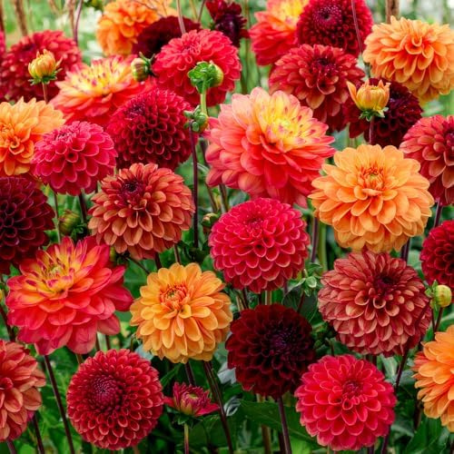 Dahlien Knollen Winterhart - 5 Zwiebeln - Indian Summer Kollektion