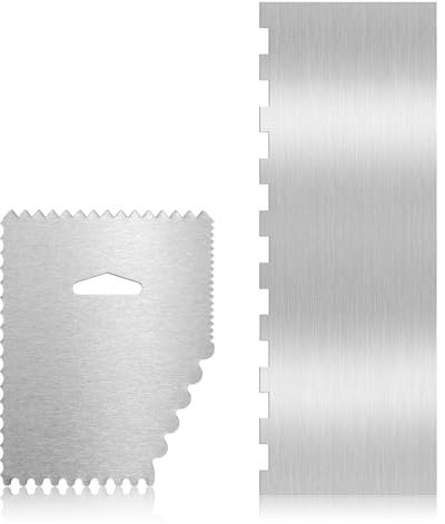 Metal Cake Scraper Buttercream Smoother, Cake Edge Scrapers Stainless Steel Cakes Icing Smoothers for Buttercream Cakes Icing Frosting