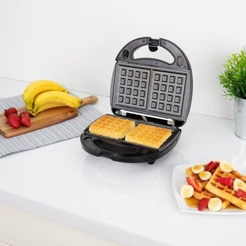 3 In 1 Snack Maker - Non Stick Detachable Cooking Plates - Makes Delicious Toasties, Paninis And Waffles - Easy Clean - Dishwasher Safe Plates