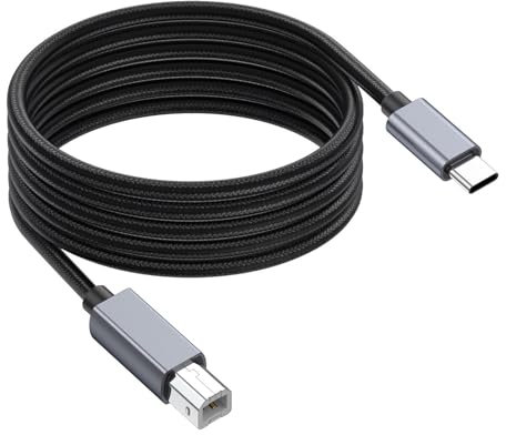 VIVIWI Cavo USB C al cavo della stampante B, cavo intrecciato in nylon ad alta velocità per tastiera e controller musicale TypeC cavo USB B
