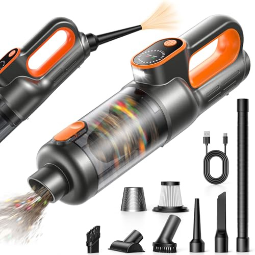 GOANDO Cordless Vacuum Cleaner,18000PA High Powerful Suction Portable Lightweight (504g) with 4-in-1 Blower Function,LED Light Reusable HEPA Filter for Car Home Sofa Keyboard Pet Hair Office