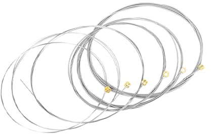 EPIGEIST 6 Stück Teiliges Saiten set aus Legiertem Nickelstahl mit Goldenem Ballende Langlebig Präzise Gefertigt Stabile Spannung Klarer Klang als Ersatz Gitarren Zubehör