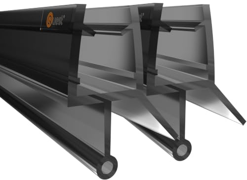 Quest Duschdichtung PVC für 6-8 mm Glas Hohlprofil - Schwarz, 2x 100 cm | Untere Glastürdichtung mit runder Gummilippe, hält Wasser im Duschbereich, ohne Kleber aufsteckbar, UV- & schimmelbeständig