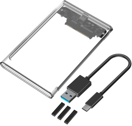 ULIJTH USB C 6Gbps 2.5 Zoll Externes Gehäuse für bis zu 6TB Kapazität Play ABS Konstruktion USB C Externes Gehäuse