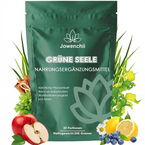 Grüne Entgiftungspulver, 200g Superfood Helfer Pulver, Greens Pulver Helfer, Pflanzenpulver mit Matcha, Gerstengras, Heidelbeeren, Rich in Macronutrients, Micronutrients & Fiber