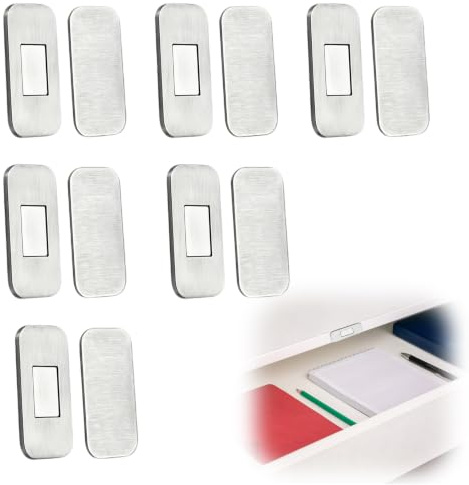 6 Sets Magnetic Door Catch Ultra Thin Adhesive Cabinet Latches | 6 sets ultra thin magnetic door catches with self-adhesive backing, ideal for cabinets, wardrobes, drawers and closets.