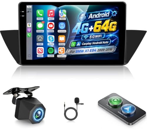 4G+64G Android Autoradio per BMW X1 E84 2009-2016 con Senza Fili Carplay e Android Auto, Radio Touchscreen da 10,1 Pollici con WiFi/GPS/Bluetooth 5.0/EQ/Radio FM RDS