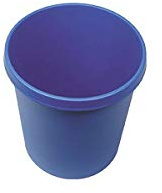 helit Kunststoff-Papierkorb - Inhalt 18 l, Höhe 320 mm, VE 6 Stk - blau, VE 6 Stk