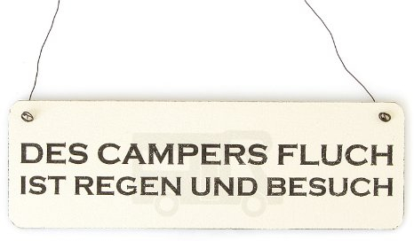 Interluxe Shabby Vintage Schild Türschild des Campers Fluch Holzschild Geschenk Camping Wohnwagen Wohnmobil