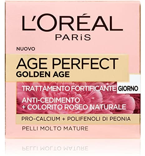 L'Oréal Paris Crema Viso Giorno Age Perfect Golden Age, Trattamento Fortificante, Adatto a Pelli Mature, 50 ml