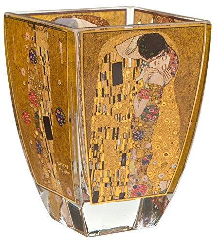 Goebel 66-900-87-9 Gustav Klimt - Der Kuss Teelicht Bunt, Glas, 8,0 x 8,0 x 11,0 cm