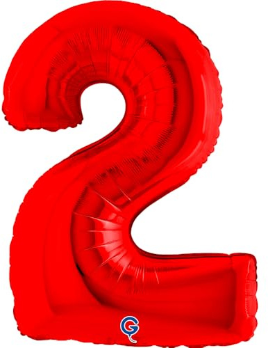 Grabo XXL Riesen Zahlen Folienballon 102 cm (40) Rot – Perfekte Deko für Geburtstage, Jubiläen & Feiern – Happy Birthday Party-Highlight - für Helium und Luft! Wiederverwendbar! (Rot, 2)