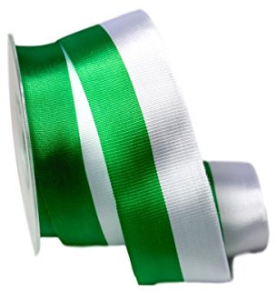 Christa-Bänder Uni Nationalband Sachsen grün/weiß 40mm ohne Draht