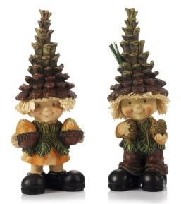 Sunny Toys 12316 Poly Tannenzapfen Wichtel, 17 cm, 2-er Set