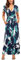 OUGES Women's V-Neck Pattern Pocket Maxi Long Dress, XL, Floral-8