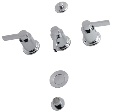 Kingston Brass KB6321NDL NuvoFusion Bidetarmatur, poliertes Chrom, 8 (L) x 2-1/8 (W)