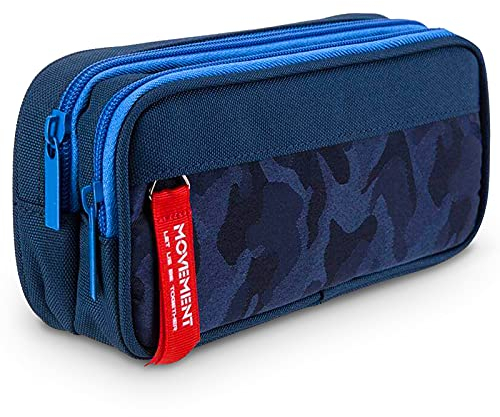 Maomaoyu Federmäppchen mit 2 Fächern für Jungen & Mädchen, Federtasche mit 2 Fächern Großes Fassungsvermögen, Federmäppchen für Jungen, Marineblau