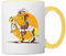 Spreadshirt Lucky Luke Jolly Jumper im Sonnenuntergang Tasse, One size, Weiß/Gelb, 325 ml