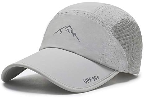 ELLEWIN Unisex Sommer Baseball Cap Unkonstruiert UPF 50+ Sport Long Bill Hat für Big Head, Hellgrau - L/XL, Einheitsgröße