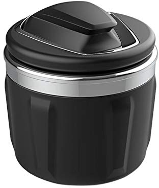 Auto Aschenbecher exklusiv für BMW 1/3/5/7 Serie und X1/X3/X5/X6, mit LED Licht und Deckel (Silber)