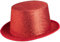 dressforfun 901029 Unisex Glitzer Zylinder Show Hut, nach oben gewölbte Krempe, stabile Form - diverse Farben - (rot | Nr. 304584)