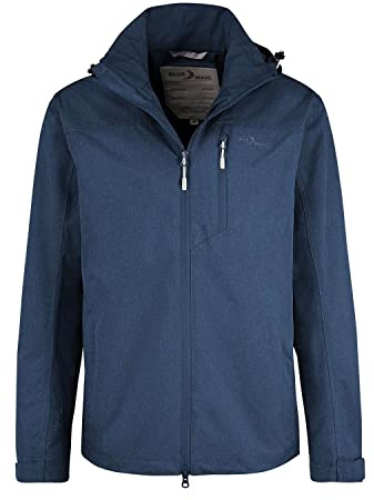 Blue Wave Herren Funktionsjacke Henk - Wasserdichte Outdoor-Jacke mit Mesh-Futter und abnehmbarer Kapuze in Blue Nights Größe 6XL