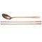 VIFER 1 Juego de Palillos Y Cucharas de Acero Inoxidable Con Cuchara de Color Dorado/Rosa Juego de Vajilla Estilo Coreano(Color Rosa)