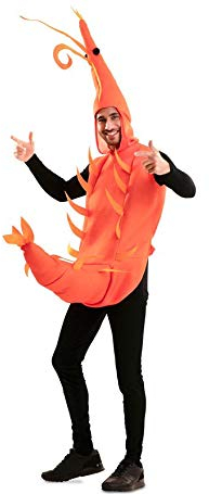 EUROCARNAVALES Shrimp Kostüm Garnele Gustav für Erwachsene Gr. M/L orange Tier Fasching