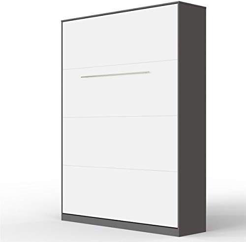 SMARTBett Schrankbett Standard 90x200 120x200 140x200 160x200 Bettschrank Wandbett Anthrazit/Weiss 140 Vertikal