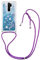 MRSTER Xiaomi Redmi Note 8 Pro Hülle mit Umhängeband, Silikon TPU Glitzer Handyhülle mit Umhängen Tasche für Xiaomi Redmi Note 8 Pro. LP Love Blau