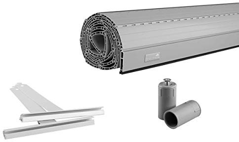 Schellenberg Rolladen Maßanfertigung, PVC Rolladenpanzer, Auswählbar: Breite 50-160 cm, Höhe 100-230 cm, System Mini, Farben Weiß, Grau