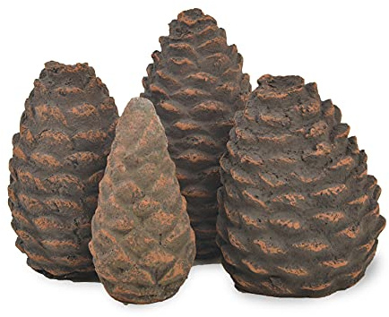 Skyflame 4 pcs Ceramic Fiber Pine Cones Christmas Decorative