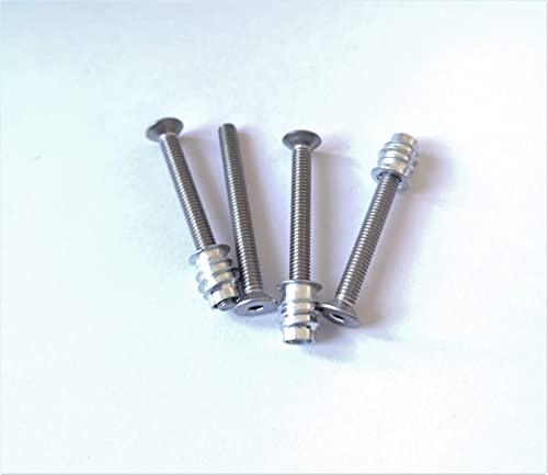 Nectite Guitar Neck Screws & Threaded Inserts – Hex/Allen – for Fender Stratocaster & Telecaster – M4, 40 mm for Fender-style bass (Set of 4 with Mounting Tool)