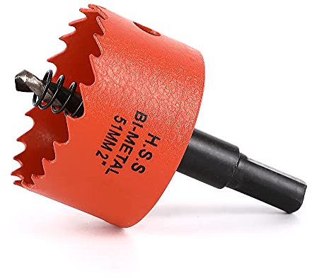 Dribotway Bi-Metall Lochsäge 2'' 51mm,M42 HSS Schneller Lochschneider,mit 1 Schaft und 1 Bohrer,Für Trockenbaumaterialien, Holz, Kunststoffe und Metalle, Schnitttiefe