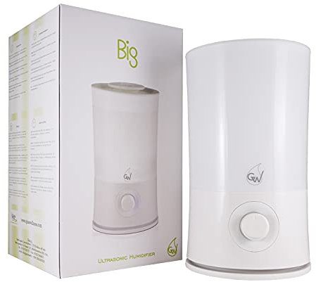 Gisa Wellness - BIG - Umidificatore ad Ultrasuoni 2L - Aromaterapia e Cromoterapia - Luci LED - Timer Durata 16/40h - Soggiorno, Camera da Letto, Uffici - Compatibile con Oli Essenziali