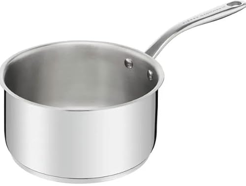 Tefal Pierre Gagnaire Casserole acier inoxydable 20 cm, Excellente diffusion de la chaleur, Poignée rivetée, Robuste, Design élégant, Tous feux dont induction, Fabriqué en France H8223002