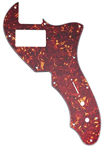 Musiclily Pro 11 Löcher Single H Gitarren Schlagbrett Pickguard für USA Fender 69 Tele Thinline Style E-Gitarre, 4-lagig Vintage Tortoise