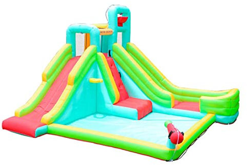 AIYIFUTY Kids Bounce Castle Inflatable Bouncy House Trampoline Slide Water Pool Climbing Wall 5 in 1 with Air Pump for Kids 4.15 x 3.9 x 2.7m