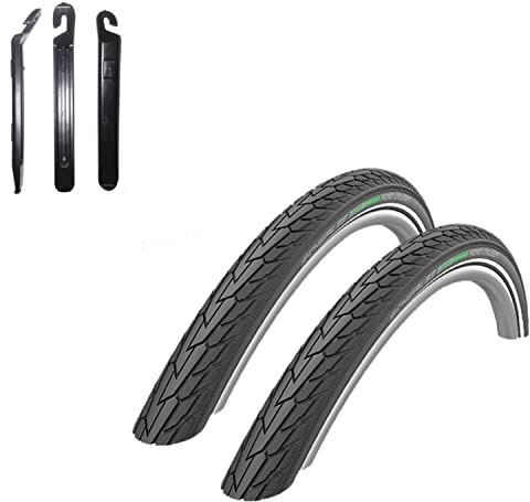 2 x Schwalbe Road Cruiser Fahrradreifen Schwarz 47-559 (26 x 1,75) inkl. Reifenheber
