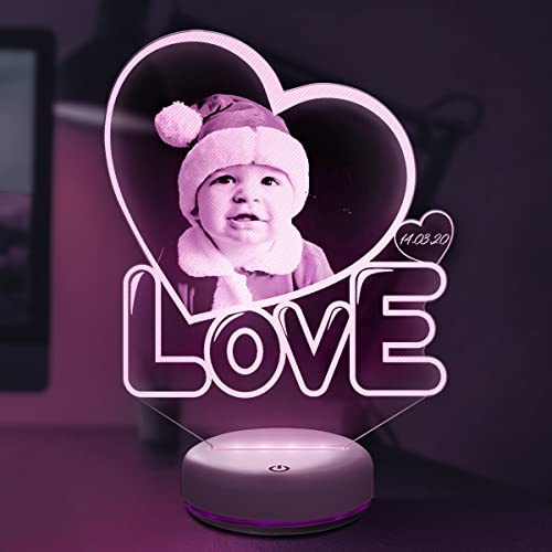 Lampephoto.fr Fotogeschenke. Personalisierte fotolampe für Muttertag, Muttertagsgeschenk, 3D lampe mit foto geschenke für mütter, mama geschenk für mama geburtstag frauen