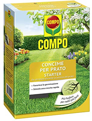 COMPO Concime per Prato Starter, Per la Semina e la Rigenerazione di Tappeti Erbosi, Per Radici Più Forti, 1,25 kg