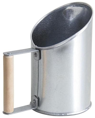 Pelle à pellets en zinc avec poignée en bois robuste - idéale pour le chargement de granulés de bois dans les poêles à granulés