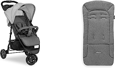 Hauck Dreirad Buggy Citi Neo 3 & Universal Sitzauflage für Buggys, Kinderwagen, Fahrradanhänger, Baumwolle, Atmungsaktiv, Weich, Einfache Befestigung,Sommer & Winter, Charcoal Grau